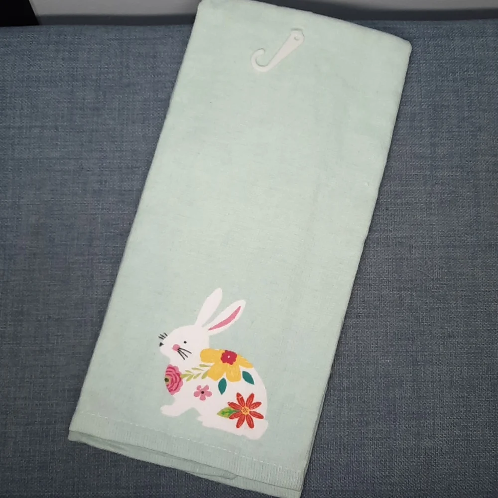 Easter Bunny Spring Farm Animals Dual Purpose Kitchen Dish Towels Fun Set - Picture 8 of 11